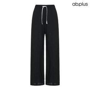 [ab.plus] 골지 리브 밴딩 와이드 팬츠 (LSA2MP34A)