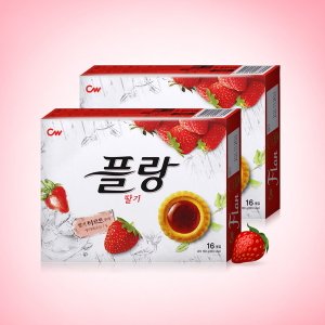 바보사랑 CW 청우 플랑 딸기 타르트 16개입 x 2통 / 쿠키[무료배송]
