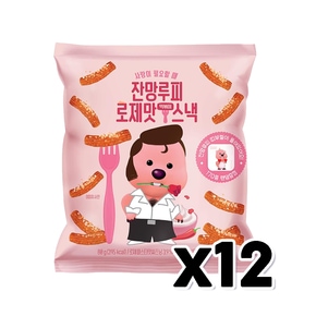 잔망루피 로제맛떡볶이스낵 띠부실스티커포함 80g x 12개