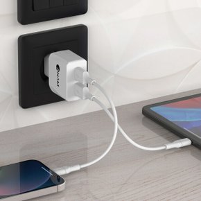 멀티 고속 USB 2포트 충전기 + C타입케이블 1m