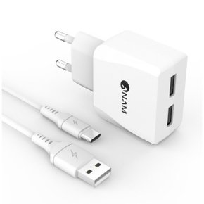 멀티 고속 USB 2포트 충전기 + C타입케이블 1m