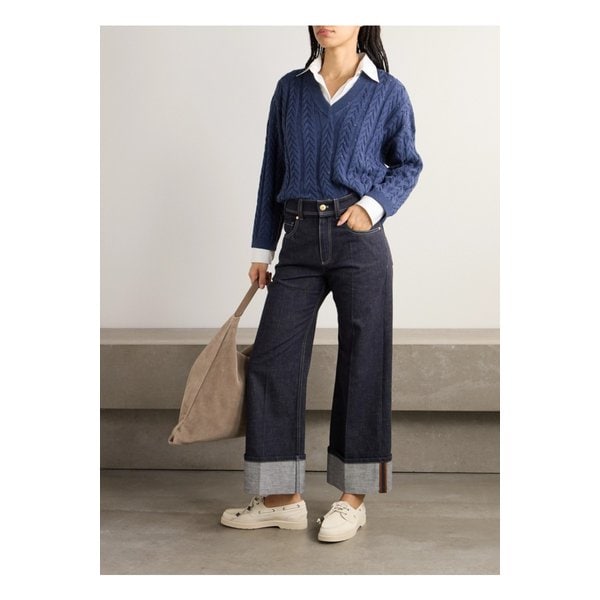 브루넬로쿠치넬리 하이라이즈 와이드 진 다크 데님 1647597355288877