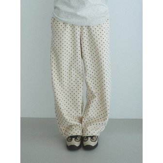 쿠키시 Mini Dot Fleece Pants (cream)