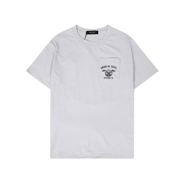 버커루 C/P 루즈핏 가슴포켓 아트웍 반팔 티셔츠(B252Z1009P)