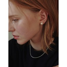 [925 silver] Deux.silver.133 / chubby butter ball earring(10mm)