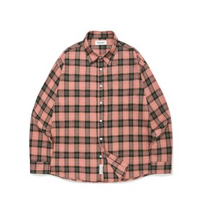 SP POCKET TARTAN CHECKED OVERFIT SHIRT-PINK