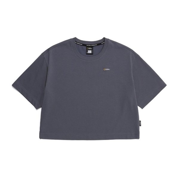 [여주점] N252WTS010 여성 세미 크롭 리젠 반팔 티셔츠 BLUE GREY