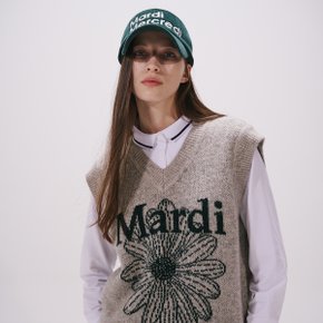 [마르디메크르디악티프] MOHAIR BLENDED KNIT VEST MARDI FLOWER_GREY DEEP GREEN