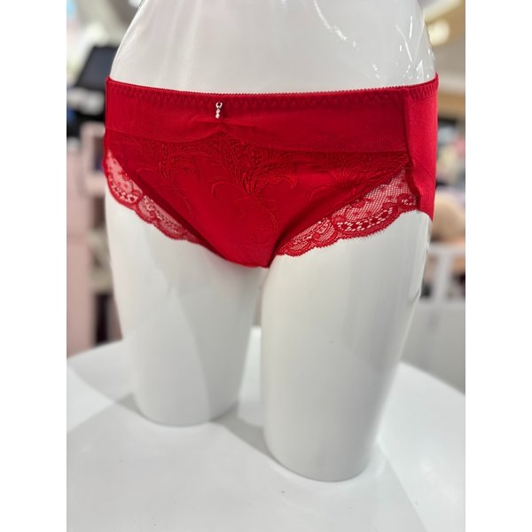 [여주점] 블랙라벨 튤레이스 레드 햄원단 노라인 팬티 [VPTB642H] RD
