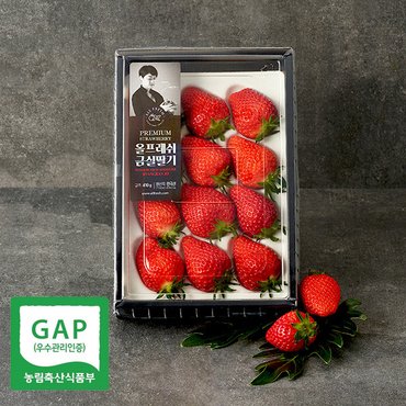 올프레쉬 [금실딸기] 수출하는 프리미엄 GAP 고당도 지리산 자락 금실 딸기 410g(특/12-20입)