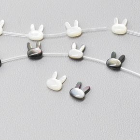 3-4-015 자개 펜던트 통과형 토끼8x10mm