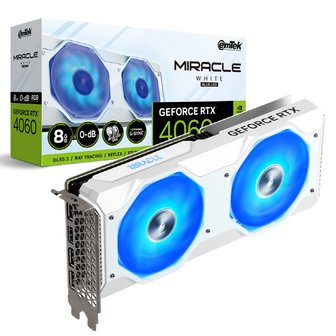 아이코다 이엠텍 지포스 RTX 4060 MIRACLE WHITE D6 8GB LED 그래픽카드