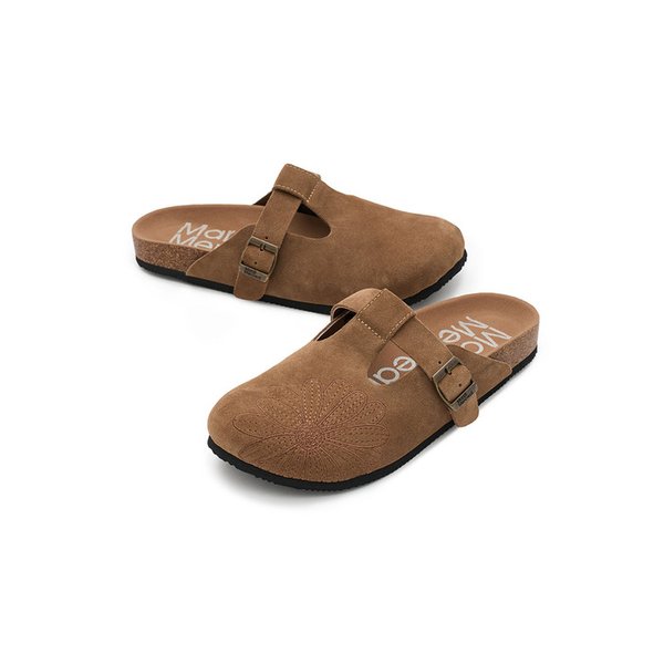 [단독]CLASSIQUE T-STRAP SUEDE MULE_BROWN