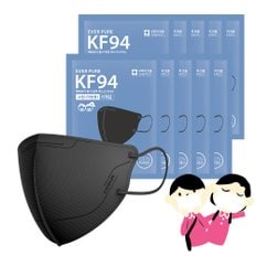 [일주일한정]자우버탁 에버퓨어 새부리형 황사방역마스크(KF94)(블랙/소형) 50입