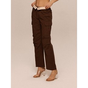 Brown Dearish Cotton Cargo Pants