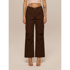 Brown Dearish Cotton Cargo Pants