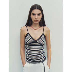 Lace Multi Stripe Sleeveless (Brown)