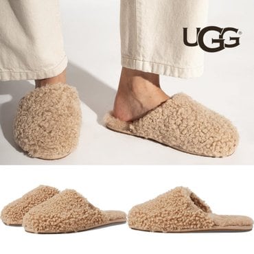 UGG 미국 어그 맥시 컬리 슬라이드 슬리퍼 샌드