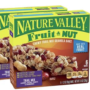 [해외직구] Nature Valley 네이처입밸리 후루츠 앤 넛 그래놀라 바 트레일 믹스 35g 6입 2팩