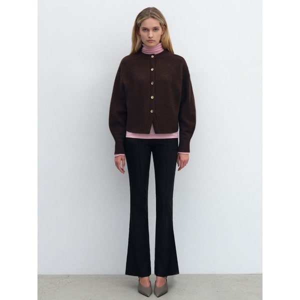 라쿤 메탈 투웨이 가디건_브라운