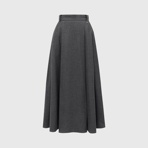 안나 울 플리츠 스커트_차콜 / ANNA WOOL PLEATS SKIRT_CHARCOAL