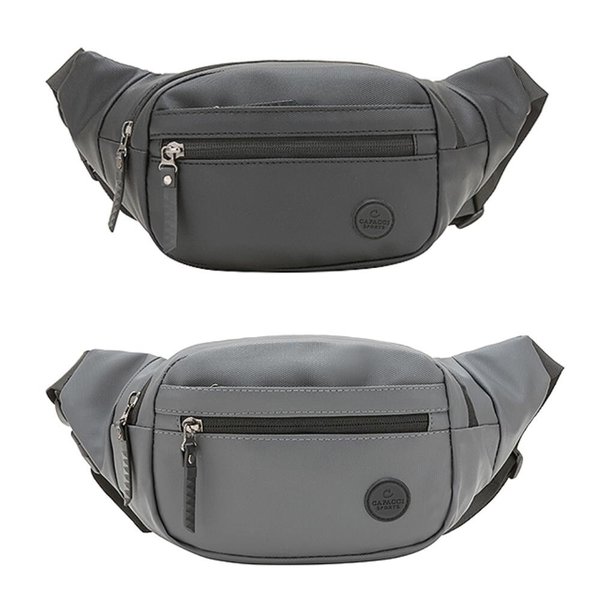 [옷자락] 남자 스트릿패션 PU 지퍼 안전수납 바디 크로스백