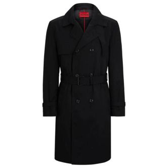 휴고보스 4868221 HUGO Water-repellent trench coat with buckled belt 94724241