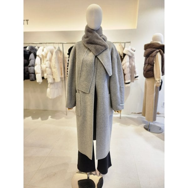 [여주점] [JJ 지고트] 여성 울 카멜 머플러 핸드메이드 코트 GRCA0CTR41