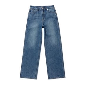 (W) STRAIGHT FIT Washing Denim Pants Indigo Medium