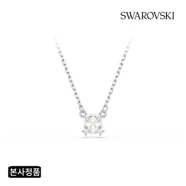 스와로브스키 [본사정품/쇼핑백증정] Stilla 스퀘어 컷 로듐 목걸이 5701903