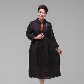 더하랑 정갈드리 여름 인견 원피스 보라