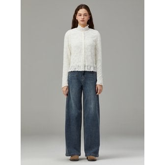 써스데이아일랜드 밴딩 와이드 핏 데님 팬츠_T258MJE235W