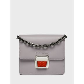 LEATHER TOY LOCK MINI GREY BAG