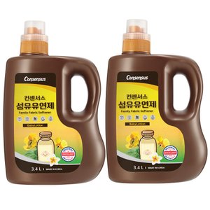 컨센서스 (5가지향)컨센서스 표준형 순한 섬유유연제 3.4L x2개