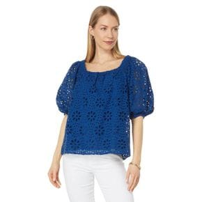 5054118 Lilly Pulitzer Kerrigan Elbow Sleeve Eyelet Top