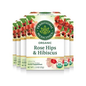 [해외직구] Traditional Medicinals Organic Rose Hips 로즈힙 히비스커스 허브티 96티백