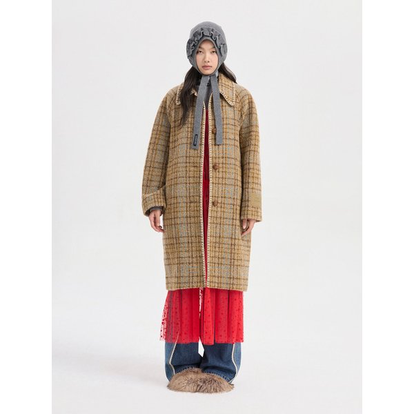 Handle Embroidery Check Coat (brown) LFCAW25350BRX
