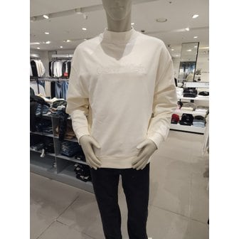 Calvin Klein Jeans [여주점] [캘빈클라인(CKJ)] 남성 릴렉스핏 스탠다드 로고 모크넥 맨투맨 (40JM235-101)