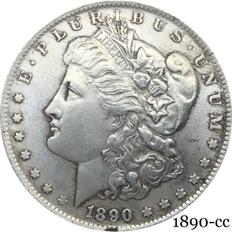  미국 1890 CC 90 은 모건 1 달러 미국 동전 신의 자유 신탁의 복사 동전