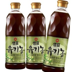 샘표 유기농 자연콩간장 860ml 3개 .