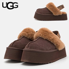 어그 UGG 펀케트 슬립온 플랫폼 여성 키높이 털 슬리퍼 미국 직구 백화점 FW24 번트