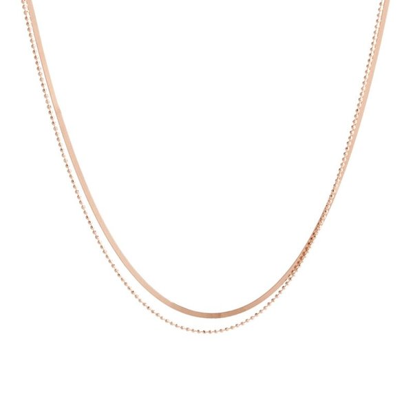 [비앤비골드] 18K 2mm 스네이크 뱀줄 볼 체인 레이어드 목걸이 IRN33558