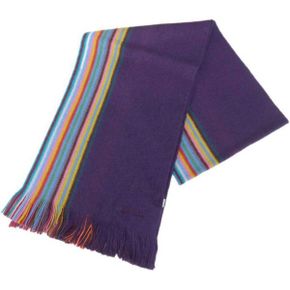 일본 폴스미스 머플러 Paul Smith Scarf Mens 100% Wool Knit Reversible Purple Style MultiCol