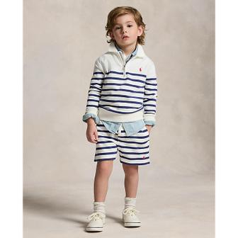 폴로 랄프 로렌 폴로 키즈 남아 2-7세 스트라이프 프렌치 테리 쇼트(CWPOSHOBBQ20215100)