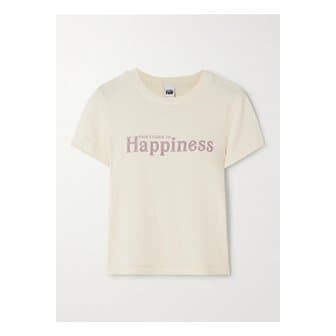 리던 넷 서스테인  파멜라 앤더슨 프린트  코튼 저지 티셔츠 크림 1647597332167868