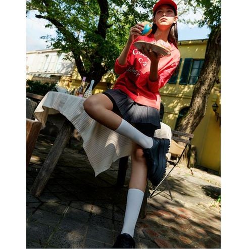 CC콜렉트 [CC collect]CC club . 스트라이프 플리츠 미니스커트 C244MSD702