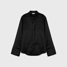 OVERCUFF SILKY SHIRT BLACK