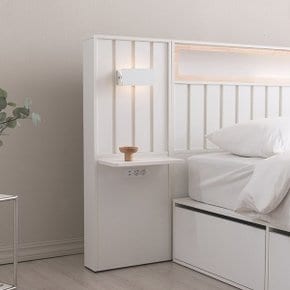 SAMICK히노 호텔식 편백나무 LED조명 사이드 협탁(침대 구매시 배송가능)