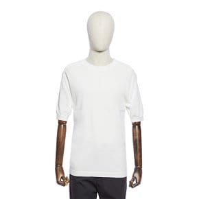 S/S 라운드 화이트 반팔 니트 POBNKT74A