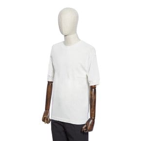 S/S 라운드 화이트 반팔 니트 POBNKT74A